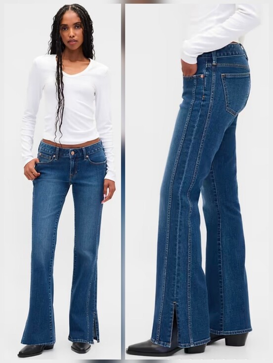 GAP Denim - ❤️ GAP LOW RISE LONG & LEAN SEAMED SPLIT-HEM BOOTCUT JEANS, 4 (27)